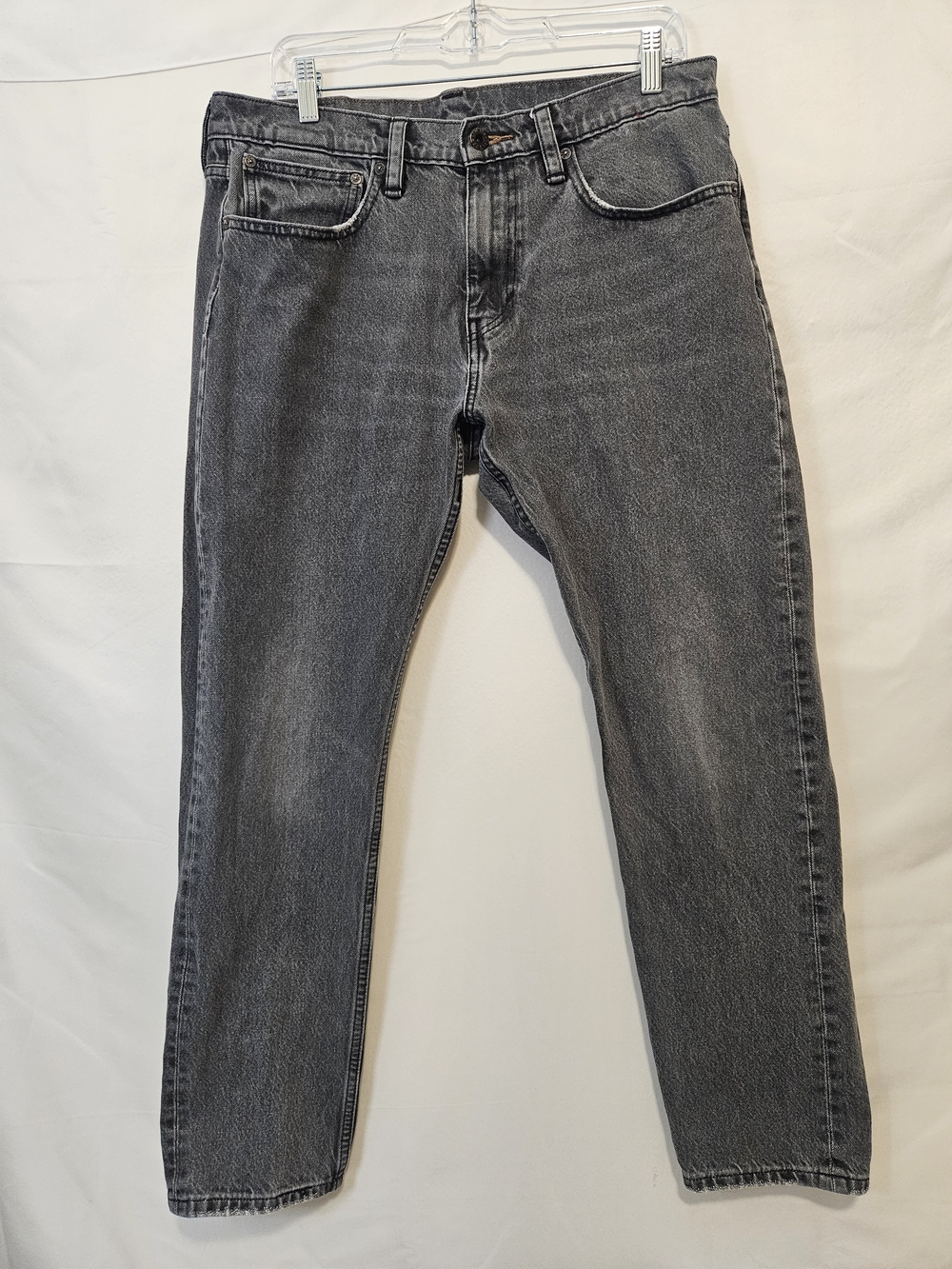 Levi's 512 Men's Washed Black Straight Jeans 34×30 Black Label Casual Streetwear